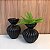 VASO PRETO GOMOS TULIPA CERAMICA MEDIO 35X31CM - Imagem 2