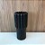 VASO DE CERAMICA PRETO FOSCO CANELADO GRANDE 39X18CM - Imagem 1