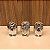 TRIO DE ESCULTURA MINI CORUJAS DA SABEDORIA - PRATA - Imagem 1