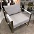 POLTRONA LAURA BEGE E INOX DOURADO - Imagem 1