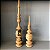 PAR DE PINOS DECORATIVOS EM MADEIRA ENTALHADA G60CM M39CM - Imagem 1