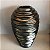 VASO DECORATIVO DE CERAMICA PRETO FOSCO ONDAS GRANDE 35X22CM - Imagem 3
