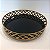 BANDEJA REDONDA DOURADA COM VIDRO PRETO - 5X25CM - Imagem 1