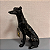 CACHORRO SENTADO DE FIBRA PRETO BRILHOSO G 57x19,5cm M 38x14cm P 25x9cm - Imagem 3