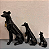 CACHORRO SENTADO DE FIBRA PRETO BRILHOSO G 57x19,5cm M 38x14cm P 25x9cm - Imagem 1