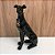 CACHORRO SENTADO DE FIBRA PRETO BRILHOSO G 57x19,5cm M 38x14cm P 25x9cm - Imagem 2