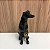 CACHORRO SENTADO  DE FIBRA PRETO BRILHOSO - Imagem 3