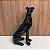 CACHORRO SENTADO DE FIBRA PRETO BRILHOSO GRANDE 58X32CM - Imagem 4