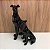 CACHORRO SENTADO DE FIBRA PRETO BRILHOSO GRANDE 58X32CM - Imagem 2