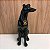CACHORRO SENTADO DE FIBRA PRETO BRILHOSO GRANDE 58X32CM - Imagem 3