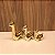 TRIO DE  LHAMAS EM CERAMICA DOURADO - Imagem 1