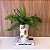 VASO DECOR COM DETALHES  CERAMICA BRANCO E DOURADO 35X19CM - Imagem 2