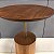 CONJUNTO MESA LATERAL REDONDA  MADEIRA E METAL DOURADO - Imagem 3