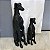 ESCULTURA CACHORRO GALGO GRANDE PRETO FOSCO 1,12M - Imagem 2