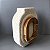 VASO DE CERAMICA SPACE AREIA COM APLIQUE EM MADEIRA MEDIO 25CM - Imagem 6