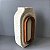 VASO DE CERAMICA SPACE AREIA COM APLIQUE EM MADEIRA GRANDE 29X17CM - Imagem 4