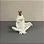 ESCULTURA SAPO BRANCO COM COROA DOURADA - Imagem 1