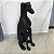 ESCULTURA CACHORRO GALGO PEQUENO  PRETO FOSCO 76CM - Imagem 1