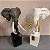 ESCULTURA MAMUTE CINZA/BRANCO OU BRANCO/DOURADO 59cm - Imagem 1