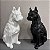 ESCULTURA CACHORRO BULDOG SENTADO PRETO E BRANCO 75X27CM - Imagem 1