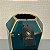 VASO DE CERAMICA DECORATIVO VERDE COM DOURADO GRANDE - Imagem 3