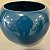 CACHEPOT DE CERAMICA BOLA AZUL BRILHOSO GRANDE - Imagem 3