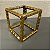 ESCULTURA CUBO EM METAL DOURADO - Imagem 3