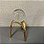 ESCULTURA DECORATIVA DOURADO COM BOLA DE CRISTAL 20CM - Imagem 1