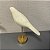 ESCULTURA EM RESINA PÁSSARO  BRANCO COM BASE DOURADO P - Imagem 3