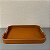 BANDEJA DECORATIVA EM MADEIRA COM REVESTIMENTO TERRACOTAEM PU E METAL DOURADO P - Imagem 1