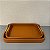 BANDEJA DECORATIVA EM MADEIRA COM REVESTIMENTO TERRACOTA EM PU E METAL DOURADO M - Imagem 2