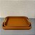 Bandeja Decorativa em Pu Terracota e Metal Dourado 36cm e 41cm - Imagem 1