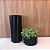 Cachepot Dubai em Ceramica Preto Fosco 14cm e 54cm - Imagem 1
