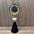 RELOGIO DE MESA DOURADO COM BASE METAL PRETO 32CM - Imagem 1