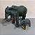 ESCULTURA ELEFANTE EM POLIRESINA PRETO G 27cm P 13cm - Imagem 1