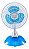 Ventilador de Mesa 20 cm - Ventisol - 3 Pás - Branco e Azul - Imagem 1