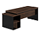 MESA PEDESTAL RETA COM 03 GAVETAS - COR NOGAL / PRETO - Imagem 2