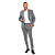 Terno Poliviscose Com Elastano Slim Cinza + Calça com Ajuste Personalizado - Imagem 3