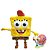 Boneco Vinil Bob Esponja Calça Quadrada e Gary Articulado - Imagem 1
