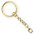 Kit 50 Chaveiros Gancho Argola Simples Dourado Multfila - Imagem 1