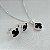 Conjunto Colar Brinco Pingente Trevo - 40cm - Prata - Imagem 1