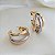 Brinco Argola Tripla Bicolor 30mm - Semijoia - Imagem 1