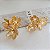 Brinco 3 Flores Luxo Escovado - Semijoia - Imagem 5