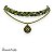 CHOCKER 2 VOLTAS MANDALINHA DE STRASS E TRANÇA VERDE 11836 - Imagem 1