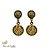 BRINCO CHAPINHA CASCALHO BEGE E DOURADO 11528 - Imagem 1