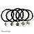 KIT 5 PULSEIRAS DE BOLAS CRISTAIS E BERLOQUES PRETO 11625 - Imagem 2