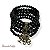KIT 5 PULSEIRAS DE BOLAS CRISTAIS E BERLOQUES PRETO 11625 - Imagem 1