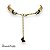 CHOCKER 2 VOLTAS TRANÇA E MANDALINHA C/ STRASS BEGE DOURADO 12214 - Imagem 2