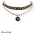 CHOCKER 2 VOLTAS TRANÇA E MANDALINHA C/ STRASS BEGE DOURADO 12214 - Imagem 1