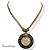 COLAR CURTO CORDÕES E MANDALA CASCALHO BEGE E DOURADO 11648 - Imagem 1